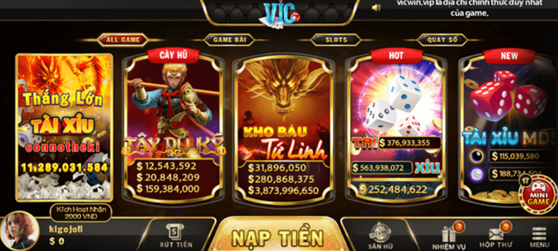 Vicwin - Sân chơi đẳng cấp nhất thị trường giải trí online