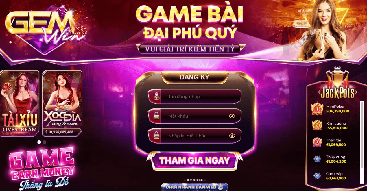 Gemwin – Cổng game bài đại gia, đẳng cấp cho người chơi